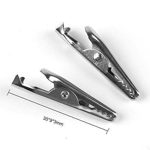 MakerStack 60pcs Pinzas de cocodrilo Pinzas de cocodrilo de Metal Pinzas de cocodrilo de Plomo de Prueba para el Trabajo de Prueba eléctrica (35 mm)