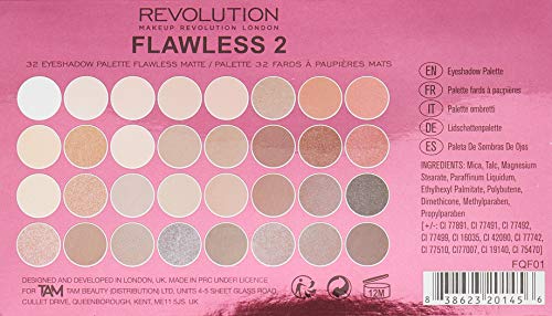 Makeup Revolution Ultra Eyeshadow Palette Flawless 2 Paleta 32 cieni do powiek 16g