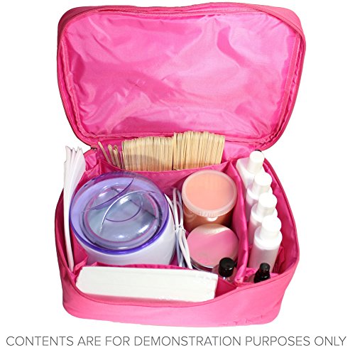 Maletín de Maquillaje NYK1 | Bolso Profesional de Productos de Belleza de Almacenamiento Para Lámpara de Uñas Kit Cera Caliente Aromaterapia | Estuche de Transporte de Salón de Belleza | NEGRO o Rosa