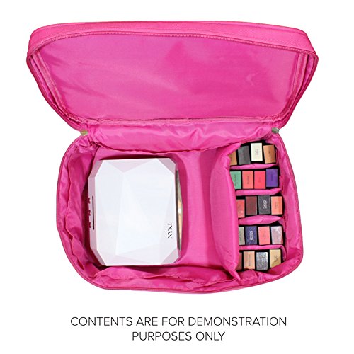 Maletín de Maquillaje NYK1 | Bolso Profesional de Productos de Belleza de Almacenamiento Para Lámpara de Uñas Kit Cera Caliente Aromaterapia | Estuche de Transporte de Salón de Belleza | NEGRO o Rosa