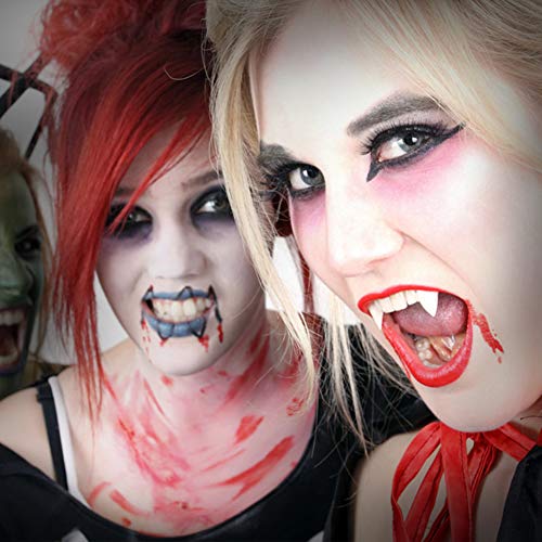 Mallalah 3PCS Dientes de Vampiros para Fiesta de Halloween Dentaduras White Vampire Teeth Fangs Tooth Caps Decoraciones de Halloween