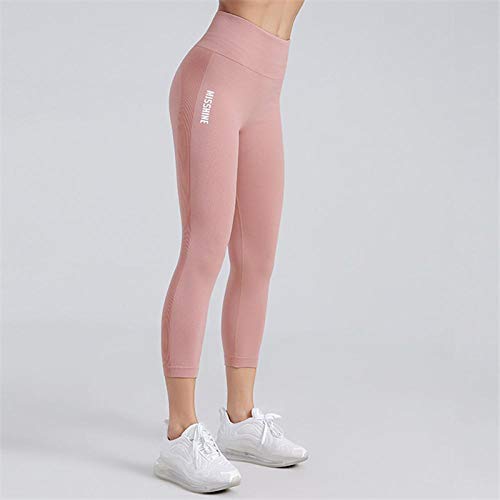 Mallas Leggings Deportivos Longitud De 3/4 para Mujeres Leggings De Gimnasia Joggers Deportivos Mujeres Leggings De Gimnasia Pantalones De Moda De Gimnasio M Rosa