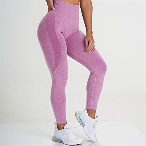 Mallas Nuevos Leggings Sin Costuras Vitales para Mujeres Workout Gym Legging Cintura Alta Fitness Pantalones Deportivos Butt Booty Legging Sports Leggings S Pink