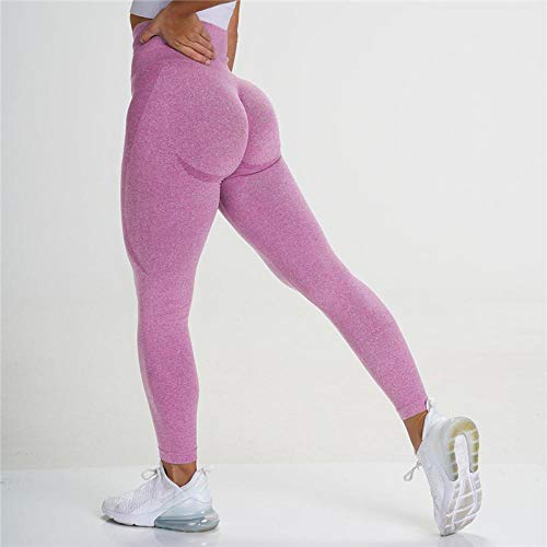 Mallas Nuevos Leggings Sin Costuras Vitales para Mujeres Workout Gym Legging Cintura Alta Fitness Pantalones Deportivos Butt Booty Legging Sports Leggings S Pink