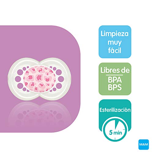 MAM First Steps Set, regalos para bebé (+0), canastilla con 2 biberones anticólicos Easy Start (160/260 ml) y 4 chupetes Original de silicona (2 x 0-2/2 x +6 meses), NIÑA (Rosa)