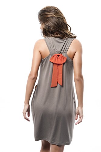 Mamatayoe Cereza Vestido Casual, Marrón (Taupe), X-Large (Tamaño del Fabricante:XL) para Mujer