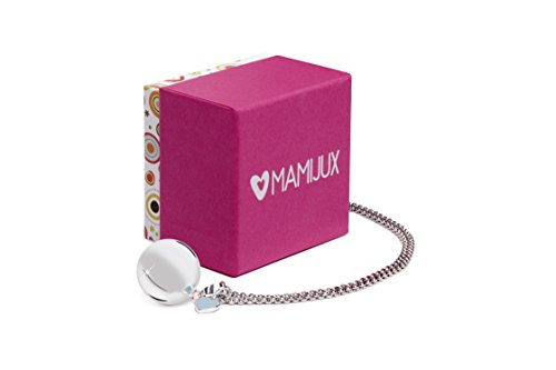 MAMIJUX Llamador de ángeles Cadena de Acero y corazón esmaltado en Azul