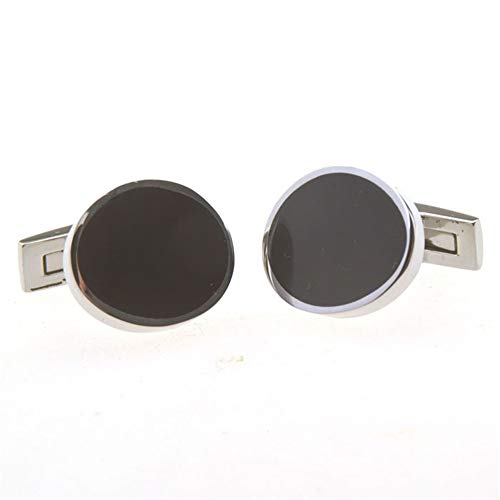 Mancuernas de acero inoxidable redondo de los hombres de manga francesa uñas negro