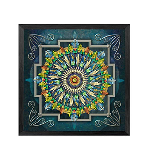 Mandala Thangka Yoga Cartel Retro Arte Lienzo Pintura Sala Decoración Mural Sin Marco 30x30cm