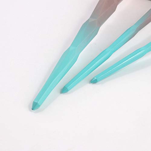 Mango De Spray Azul Gris Nylon + Imitación De Plástico Mango De Diamante Cepillo De Ojos Cepillo De Maquillaje Kit De Maquillaje De Belleza