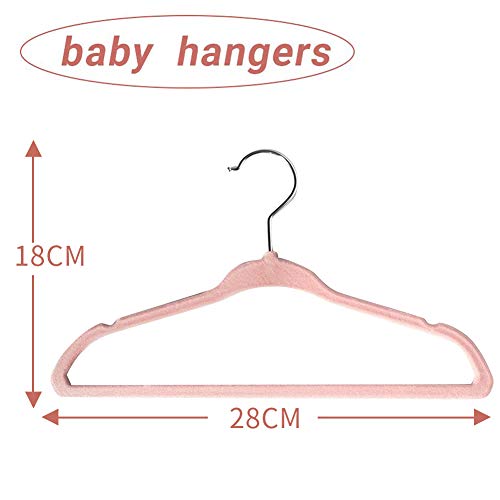 ManGotree Perchas de Ropa Aterciopelada, Bebé clasificado, Diseño Ultra Delgado y Sin Deslizamiento Paquete de 15 (Rosado)