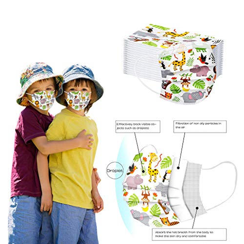 MaNMaNing Niños Protección 3 Capas Transpirables con Elástico para Los Oídos Pack 50/100 unidades 20200702-MaNMaN-A050/100 (100, Z-Blanco)