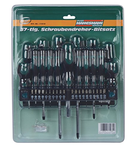 Mannesmann - M11415 - 37 piezas Destornillador + juego de puntas