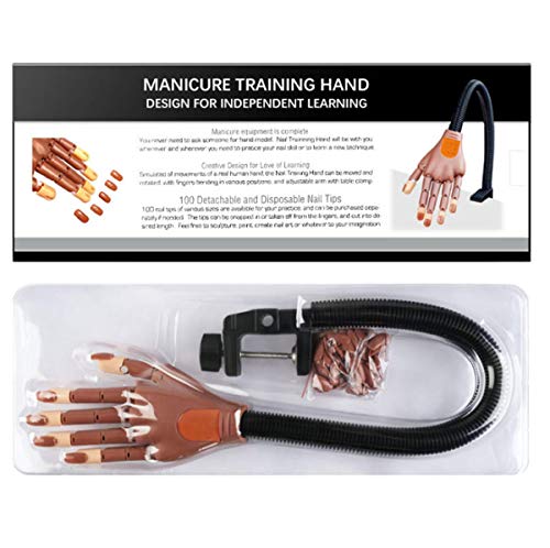 Maño flexible con dedos, herramienta práctica para manicura, formación práctica, con 100 piezas de recambio