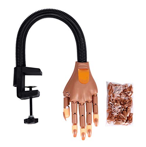 Maño flexible con dedos, herramienta práctica para manicura, formación práctica, con 100 piezas de recambio
