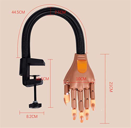 Maño flexible con dedos, herramienta práctica para manicura, formación práctica, con 100 piezas de recambio