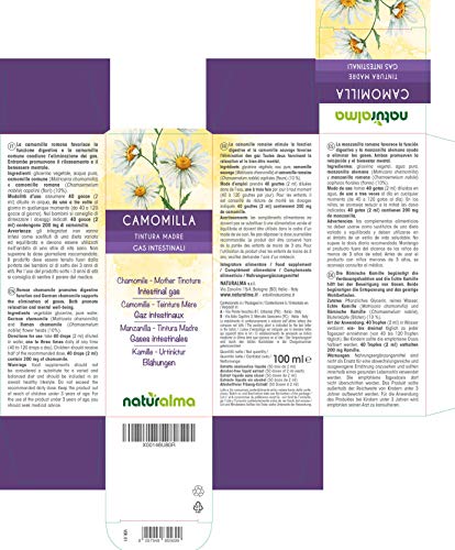 MANZANILLA ALEMANA y ROMANA (Matricaria chamomilla y Chamaemelum nobile) flores Tintura Madre sin alcohol NATURALMA | Extracto líquido gotas 100 ml | Complemento alimenticio | Vegano