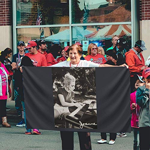 MaoMaoYongHui 3x5 Foot Flag Lady Gaga Joanne Piano Photo Flag Color Vivo y Resistente a la decoloración UV con Arandelas de latón 3 x 5 pies Bandera de 3x5''