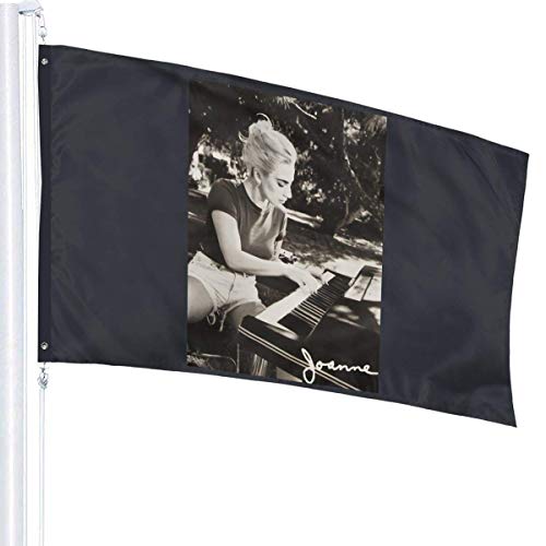MaoMaoYongHui 3x5 Foot Flag Lady Gaga Joanne Piano Photo Flag Color Vivo y Resistente a la decoloración UV con Arandelas de latón 3 x 5 pies Bandera de 3x5''