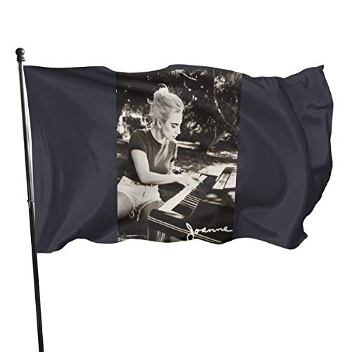 MaoMaoYongHui 3x5 Foot Flag Lady Gaga Joanne Piano Photo Flag Color Vivo y Resistente a la decoloración UV con Arandelas de latón 3 x 5 pies Bandera de 3x5''