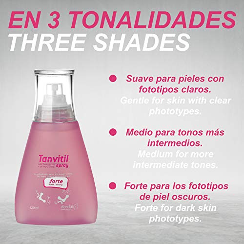 Maquillaje para las Manchas Blancas TANVITIL Spray Forte | 120 ml | Spray Corrector Tonalizador Para Camuflar la Despigmentación en Manchas Corporales Grandes e Irregulares