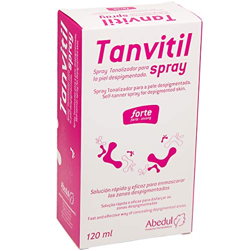 Maquillaje para las Manchas Blancas TANVITIL Spray Forte | 120 ml | Spray Corrector Tonalizador Para Camuflar la Despigmentación en Manchas Corporales Grandes e Irregulares