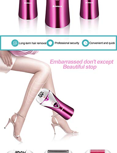 Maquinilla de afeitar para la eliminación del vello, para mujer MARSKE Afeitadora eléctrica sin dolor Trimmer Removedor de callos Impermeable, mojado/seco para el cuerpo, axilas, axilas, bikini, fac