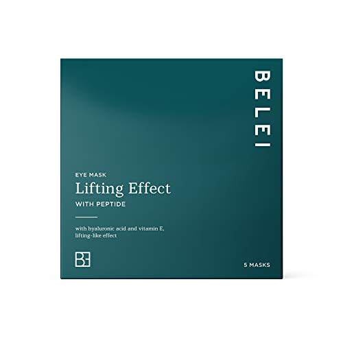 Marca Amazon - Belei - Mascarilla para ojos efecto lifting con péptido, 5 Unidades