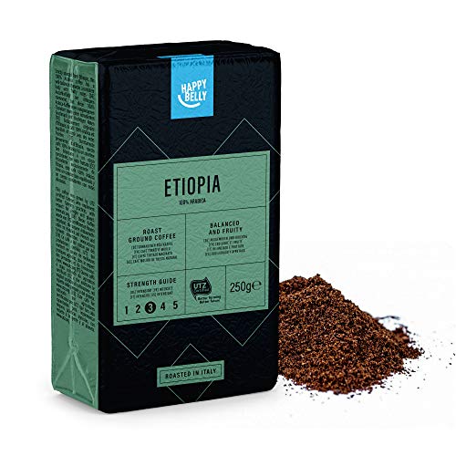 Marca Amazon - Happy Belly Café molido "ETIOPIA" (4 x 250g)