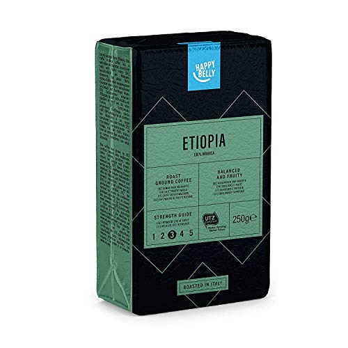 Marca Amazon - Happy Belly Café molido "ETIOPIA" (4 x 250g)