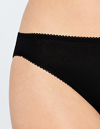 Marca Amazon - IRIS & LILLY Braguita para Mujer Pack de 5, Negro (Black), M