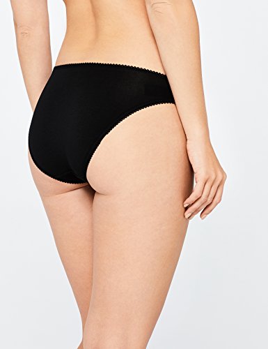 Marca Amazon - IRIS & LILLY Braguita para Mujer Pack de 5, Negro (Black), M