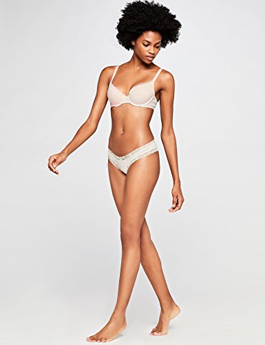 Marca Amazon - IRIS & LILLY Sujetador de Algodón Media Copa Mujer, Rosa (Soft Pink), 90C, Label: 34C