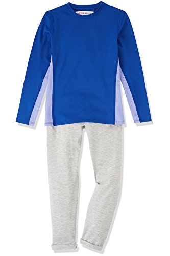 Marca Amazon - RED WAGON Camiseta Deportiva de Paneles Niñas, Azul (Surf The Web/deep Periwinkle), 122, Label:7 Years