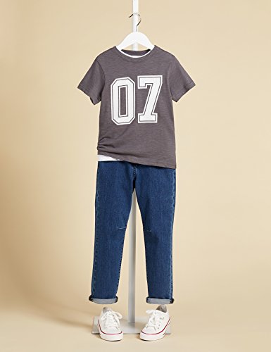 Marca Amazon - RED WAGON Camiseta Manga Corta de Algodón Niños, Gris (Castel Rock), 116, Label:6 Years