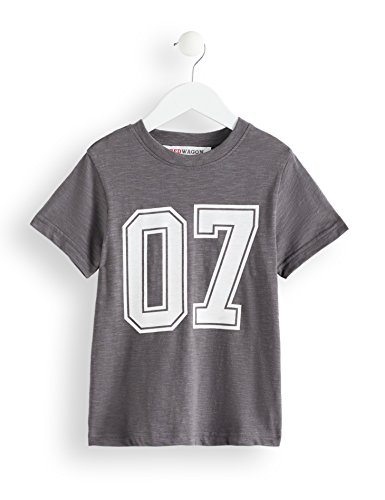 Marca Amazon - RED WAGON Camiseta Manga Corta de Algodón Niños, Gris (Castel Rock), 116, Label:6 Years