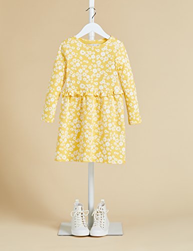 Marca Amazon - RED WAGON Vestido Manga Larga Niñas, Amarillo, 146, Label:11 Years