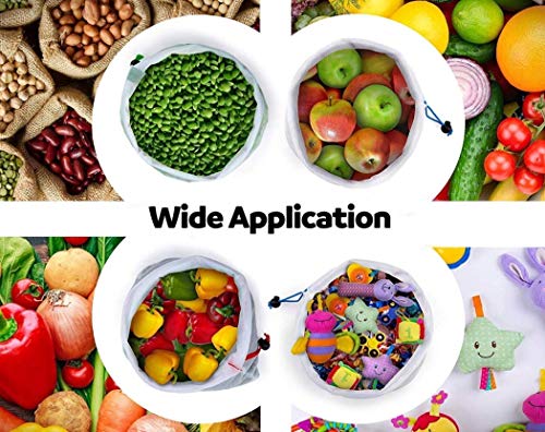 Marni's - 12 Bolsas reutilizables, lavables, para la compra - malla ecológica para almacenar alimentos, productos del hogar ó juguetes