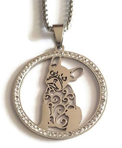 Marni’s - Collar Mujer Bulldog Frances - Regalos Originales para Mujer - Colgante Mujer Cadena Larga - Regalo Madres, Regalos para Amigas Originales - Joyas Mujer (Bull Dog Francés)