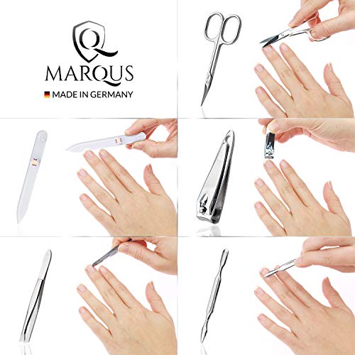 marQus set manicura de 5 piezas de Solingen Alemania - Set de manicura y pedicura para hombre y mujer en estuche, kit de manicura y pedicura ideal para viaje
