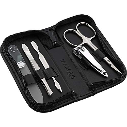 marQus set manicura de 5 piezas de Solingen Alemania - Set de manicura y pedicura para hombre y mujer en estuche, kit de manicura y pedicura ideal para viaje