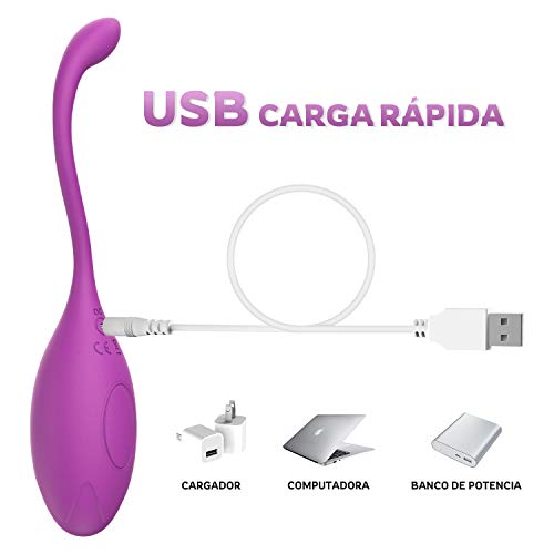 Masajeador Portátil, 10 Modos de Frecuencia, Silicona Suave, Impermeable, Carga USB