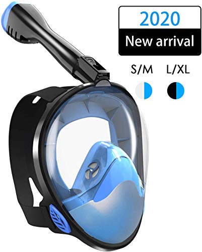 Máscara de Buceo, Máscara de Snorkel, Máscara de Buceo Fácil Respiración para Adultos, Máscara de Esnórquel con Soporte de Cámara Desmontable, Parte Superior Seca, Antivaho y antifugas