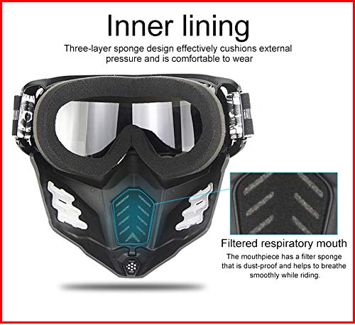 Máscara de casco Jet o Motocross - Universal – Máscara para moto - Gafas de protección – Resistente al viento, anti vaho talla única Lente Dorata