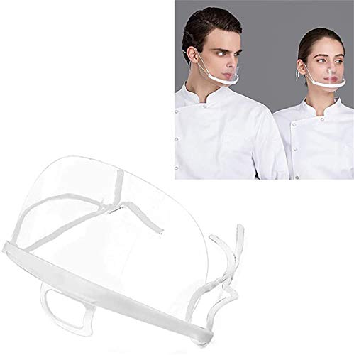 Máscara de cubierta transparente para el cuidado de la salud profesional para restaurante, tatuaje, maquillaje permanente, catering, franquicia de restaurante, cocina de demostración, belleza