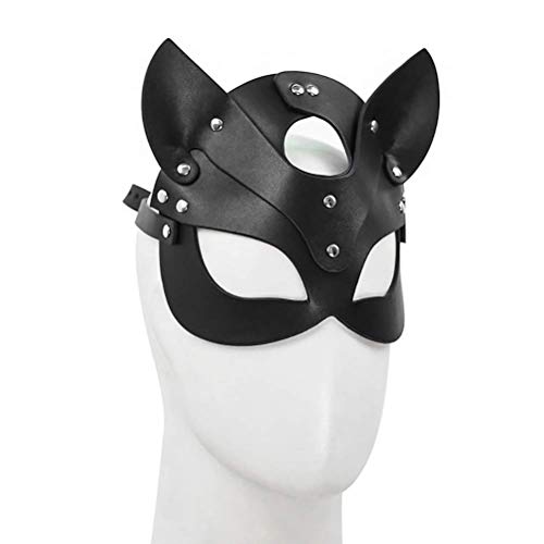 Máscara De Halloween, Máscara Facial De Cuero PU De Halloween Máscara De Cosplay Femenina Sexy Máscara De Carnaval Fiesta Bar Traje Máscara De Tocado