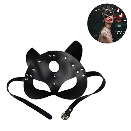 Máscara De Halloween, Máscara Facial De Cuero PU De Halloween Máscara De Cosplay Femenina Sexy Máscara De Carnaval Fiesta Bar Traje Máscara De Tocado