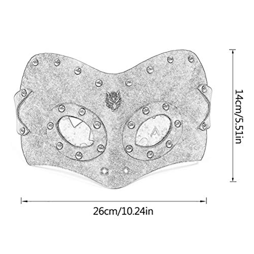 Máscara De Halloween, Máscara Facial De Cuero PU De Halloween Máscara De Cosplay Punk Fiesta De Carnaval Bar Disfraz Máscara para La Cabeza, Adecuado para Todas Las Personas