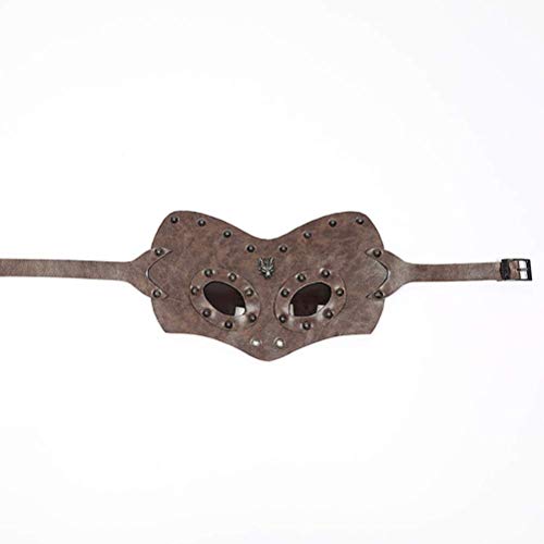 Máscara De Halloween, Máscara Facial De Cuero PU De Halloween Máscara De Cosplay Punk Fiesta De Carnaval Bar Disfraz Máscara para La Cabeza, Adecuado para Todas Las Personas