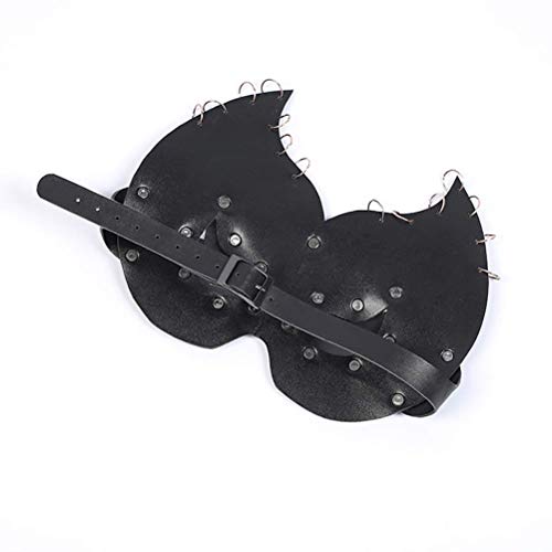 Máscara De Halloween, Máscara Facial De Cuero PU De Halloween Máscara De Cosplay Punk Fiesta De Carnaval Bar Disfraz Máscara para La Cabeza, Adecuado para Todos.